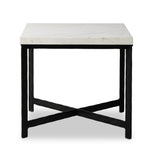 Hammered Iron End Table in White Marble from Four Hands - Luna Furniture