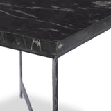 Hammered Iron End Table in Charcoal Marble from Four Hands - Luna Furniture