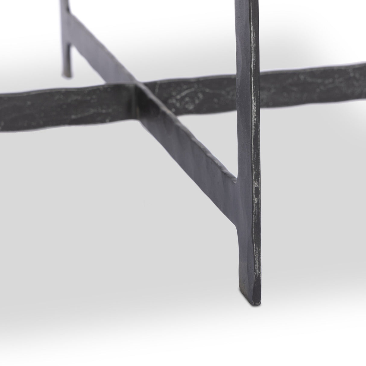 Hammered Iron End Table in Charcoal Marble from Four Hands - Luna Furniture
