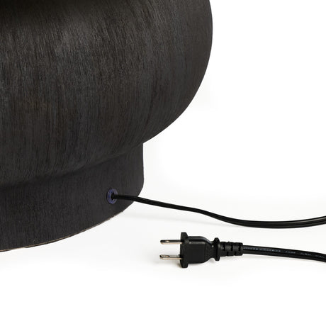 Kragen Table Lamp in Textured Matte Black Porcelain Ceramic from Four Hands - Luna Furniture