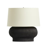 Kragen Table Lamp in Textured Matte Black Porcelain Ceramic from Four Hands - Luna Furniture