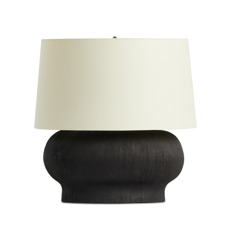 Kragen Table Lamp in Textured Matte Black Porcelain Ceramic from Four Hands - Luna Furniture