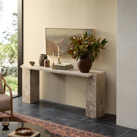 Romano Console Table in Lunar Marble from Four Hands - Luna Furniture