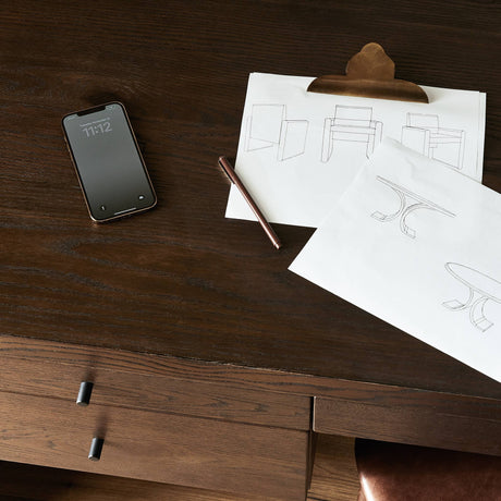 Torrington Desk in Umber Oak Resawn from Four Hands - Luna Furniture