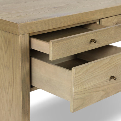 Torrington Desk in Sandy Oak Resawn from Four Hands - Luna Furniture