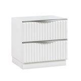 Linea Pearl White 4pc Set (QB+NS+DR+MR) from Homelegance - Luna Furniture