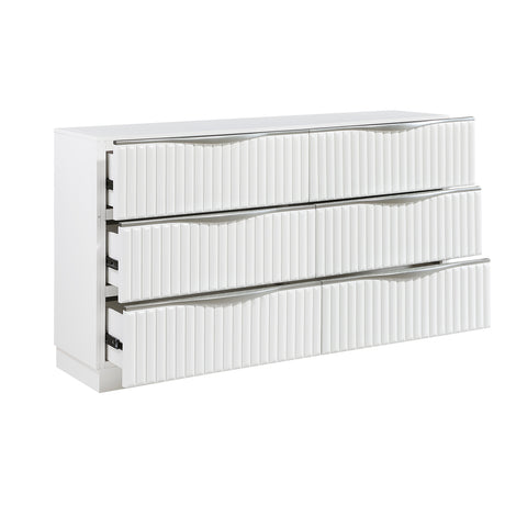 Linea Pearl White Panel Wall Bedroom Set from Homelegance - Luna Furniture