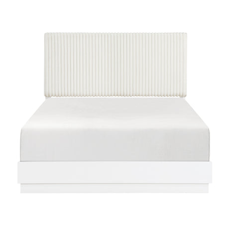 Linea Pearl White 4pc Set (QB+NS+DR+MR) from Homelegance - Luna Furniture