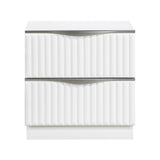 Linea Pearl White 4pc Set (QB+NS+DR+MR) from Homelegance - Luna Furniture