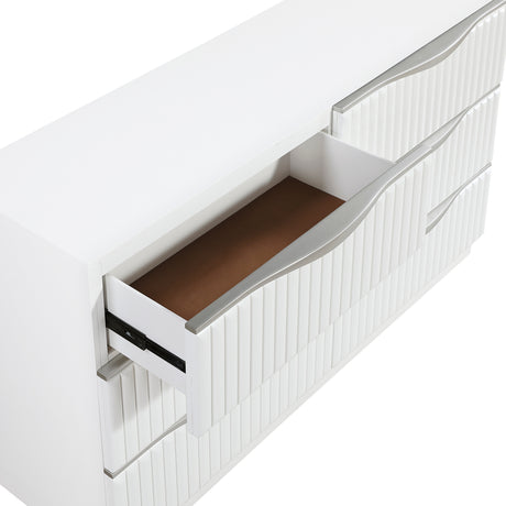 Linea Pearl White Set (QB+NS+DR+MR+CH) from Homelegance - Luna Furniture
