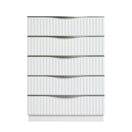 Linea Pearl White Set (QB+NS+DR+MR+CH) from Homelegance - Luna Furniture
