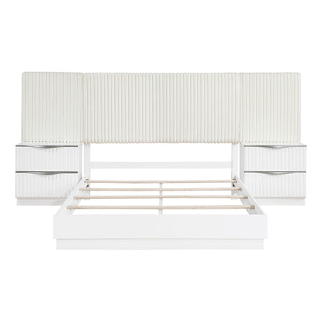 Linea Pearl White 5pc Set Queen Wall Bed (QB+2NS+2NS-P) from Homelegance - Luna Furniture