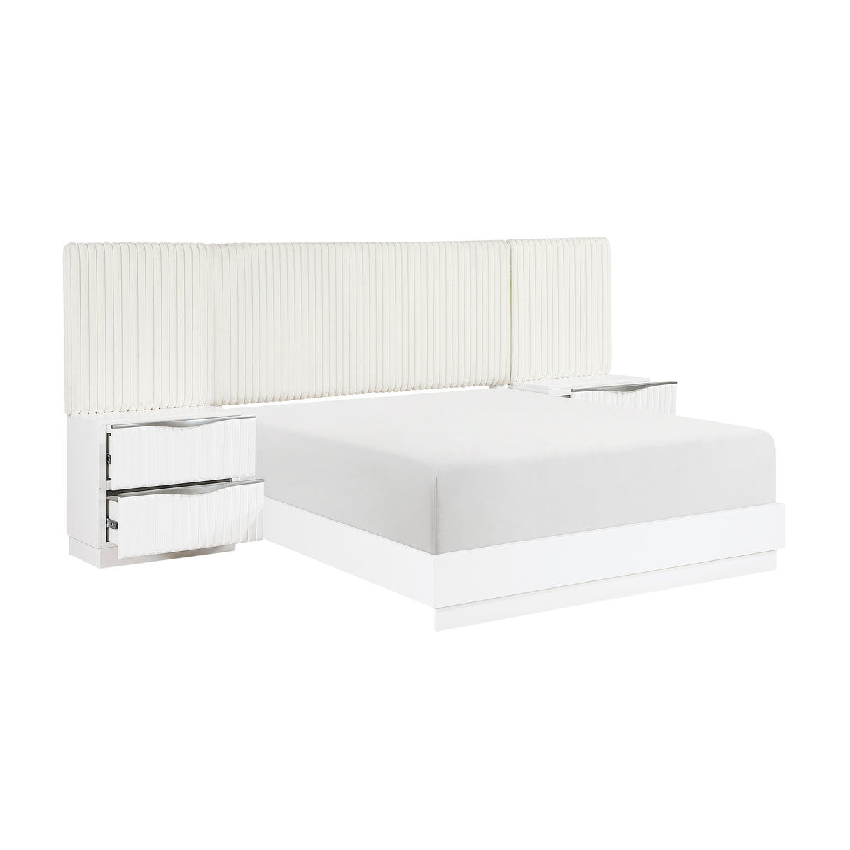 Linea Pearl White 5pc Set Queen Wall Bed (QB+2NS+2NS-P) from Homelegance - Luna Furniture