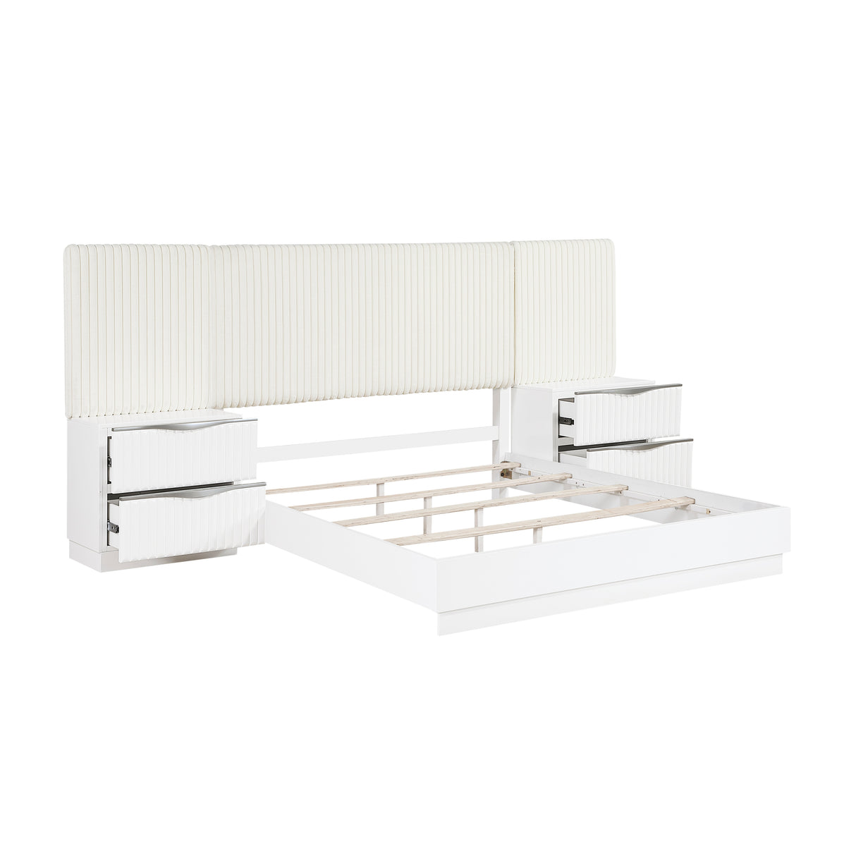 Linea Pearl White 5pc Set Queen Wall Bed (QB+2NS+2NS-P) from Homelegance - Luna Furniture
