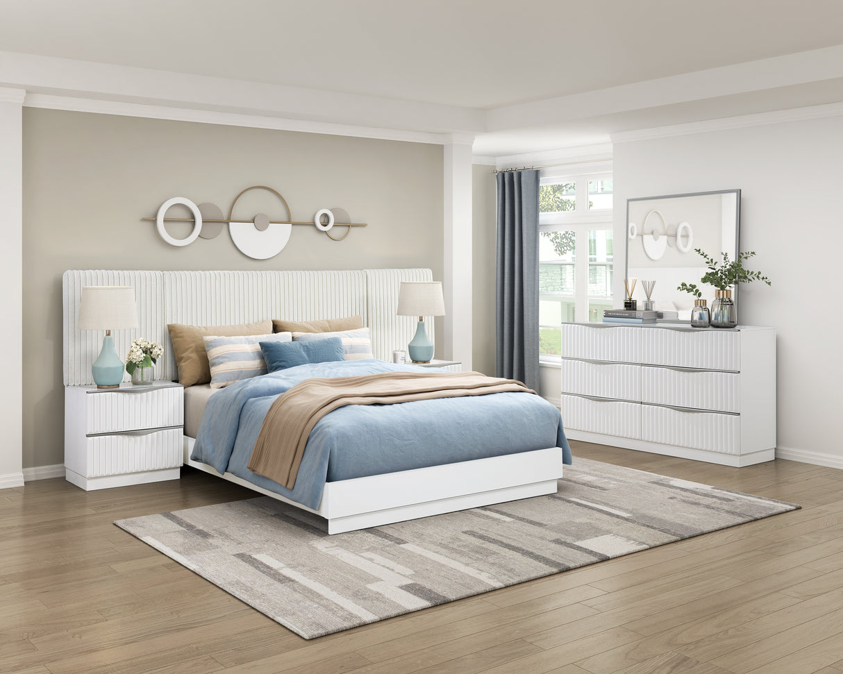 Linea Pearl White 5pc Set Queen Wall Bed (QB+2NS+2NS-P) from Homelegance - Luna Furniture