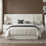 Linea Pearl White Eastern King Bed from Homelegance - Luna Furniture