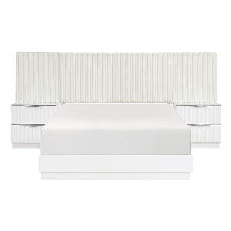 Linea Pearl White Eastern King Bed from Homelegance - Luna Furniture