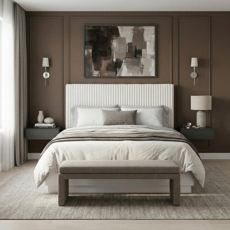 Linea Pearl White Queen Bed from Homelegance - Luna Furniture