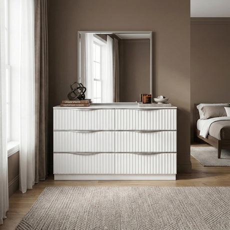 Linea Pearl White Dresser from Homelegance - Luna Furniture