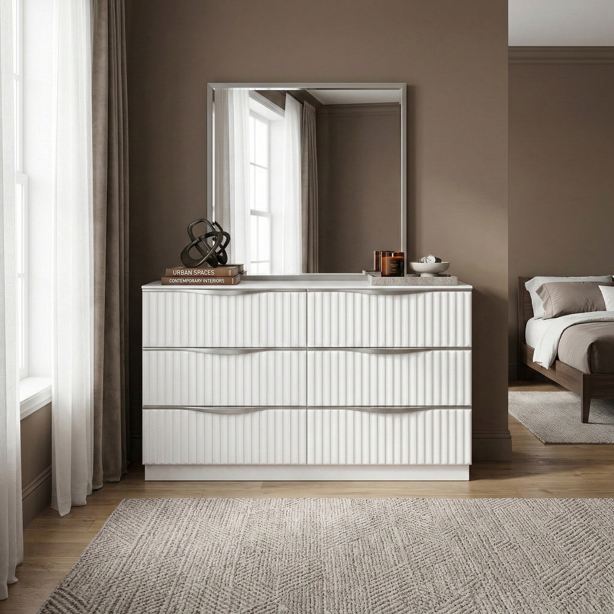 Linea Pearl White Mirror from Homelegance - Luna Furniture