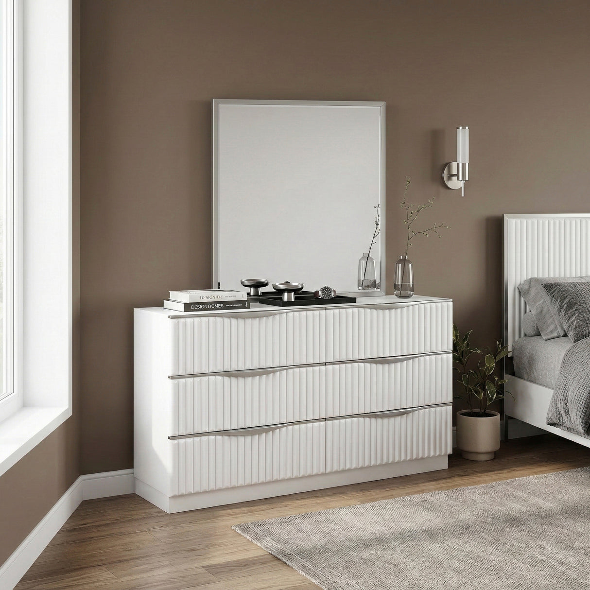 Linea Pearl White Dresser from Homelegance - Luna Furniture