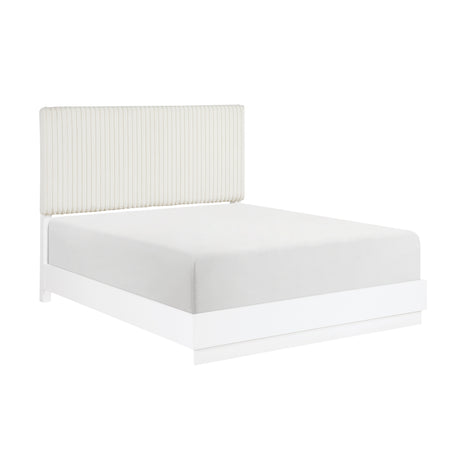 Linea Pearl White Eastern King Bed from Homelegance - Luna Furniture
