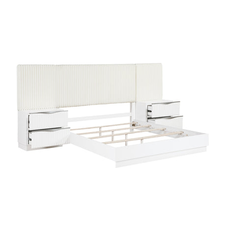 Linea Pearl White 5pc Set Eastern King Wall Bed (EK+2NS+2NS-P) from Homelegance - Luna Furniture