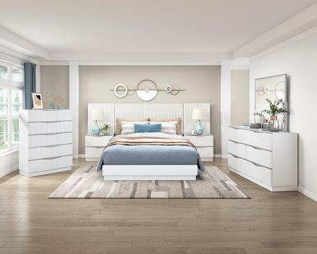 Linea Pearl White 5pc Set Eastern King Wall Bed (EK+2NS+2NS-P) from Homelegance - Luna Furniture