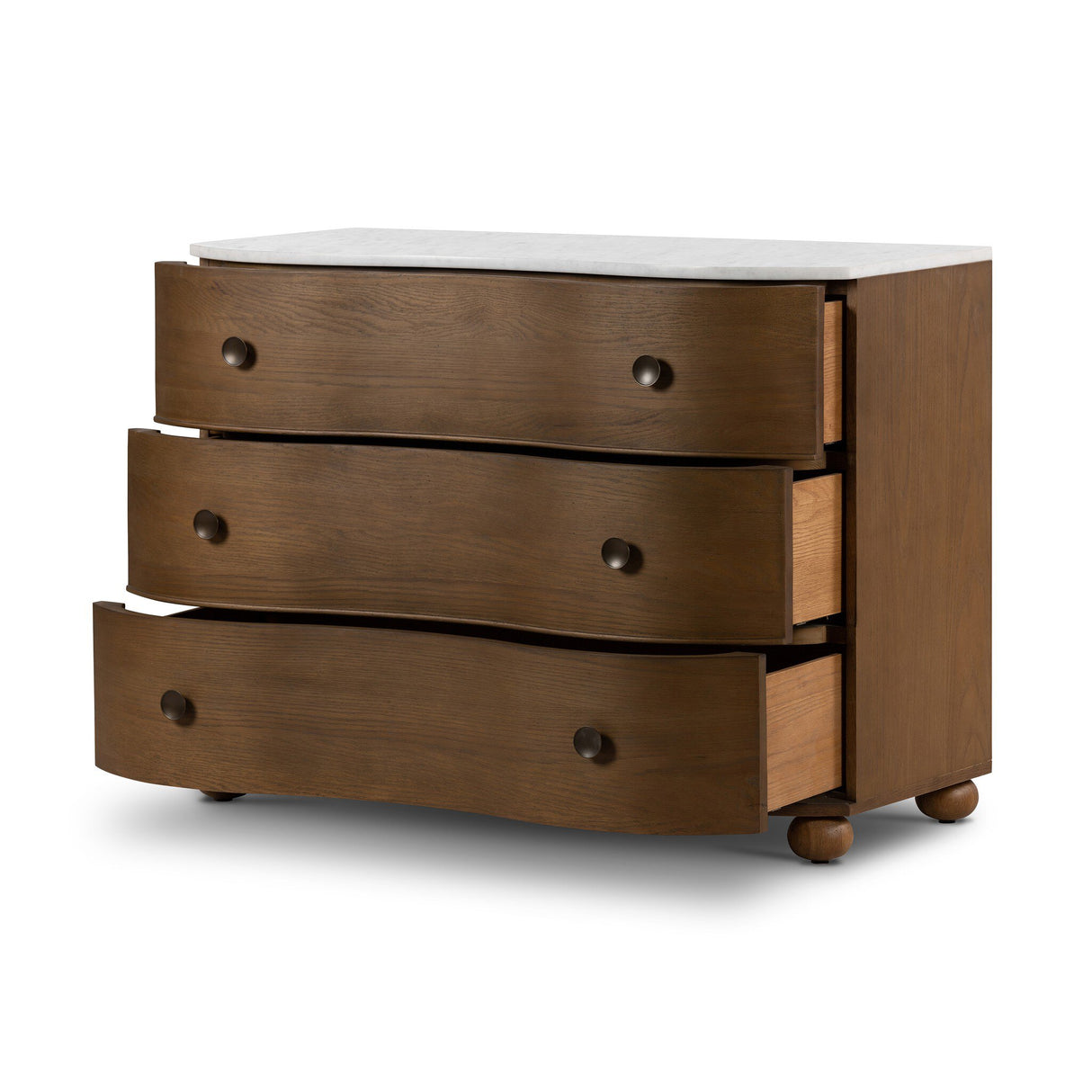 Tiago Marble Chest in Toasted Oak Veneer from Four Hands - Luna Furniture