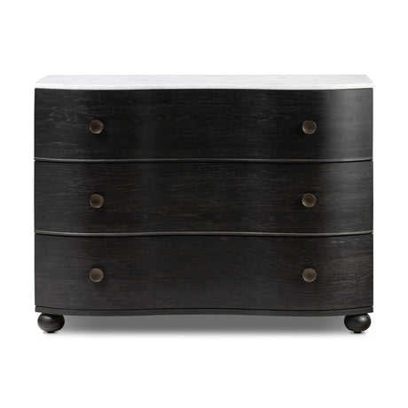 Tiago Marble Chest in Distressed Black from Four Hands - Luna Furniture