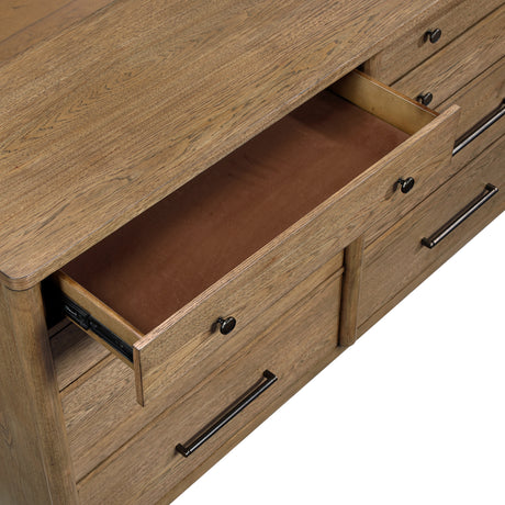 Sonoma Oak 5pc Set (QB+NS+DR+MR+CH) from Homelegance - Luna Furniture