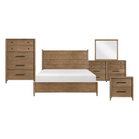 Sonoma Oak 5pc Set (QB+NS+DR+MR+CH) from Homelegance - Luna Furniture