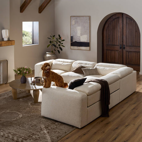 Radley Power Recliner 5-Piece Sectional in Antigo Natural from Four Hands - Luna Furniture