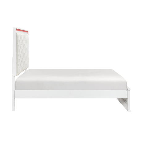 Lumin Pearl White Queen Bed from Homelegance - Luna Furniture
