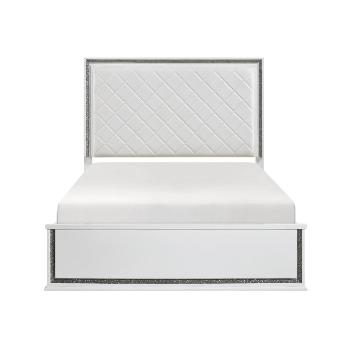 Lumin Pearl White Queen Bed from Homelegance - Luna Furniture