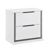 Lumin Pearl White 4pc Set (QB+NS+DR+MR) from Homelegance - Luna Furniture