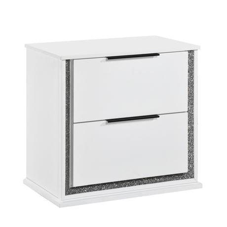 Lumin Pearl White 4pc Set (QB+NS+DR+MR) from Homelegance - Luna Furniture