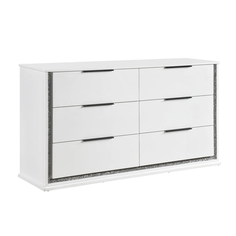 Lumin Pearl White LED Panel Bedroom Set from Homelegance - Luna Furniture