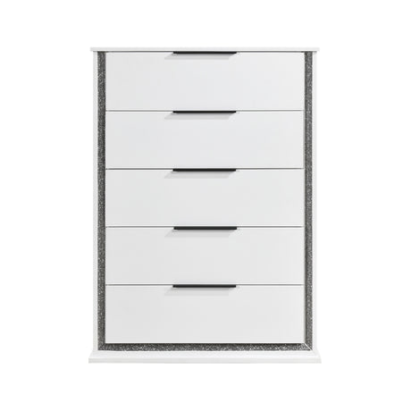Lumin Pearl White 5pc Set (QB+NS+DR+MR+CH) from Homelegance - Luna Furniture