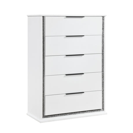 Lumin Pearl White 5pc Set (QB+NS+DR+MR+CH) from Homelegance - Luna Furniture