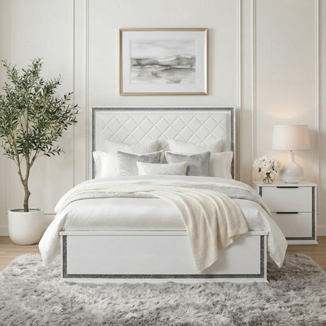 Lumin Pearl White Eastern King Bed from Homelegance - Luna Furniture