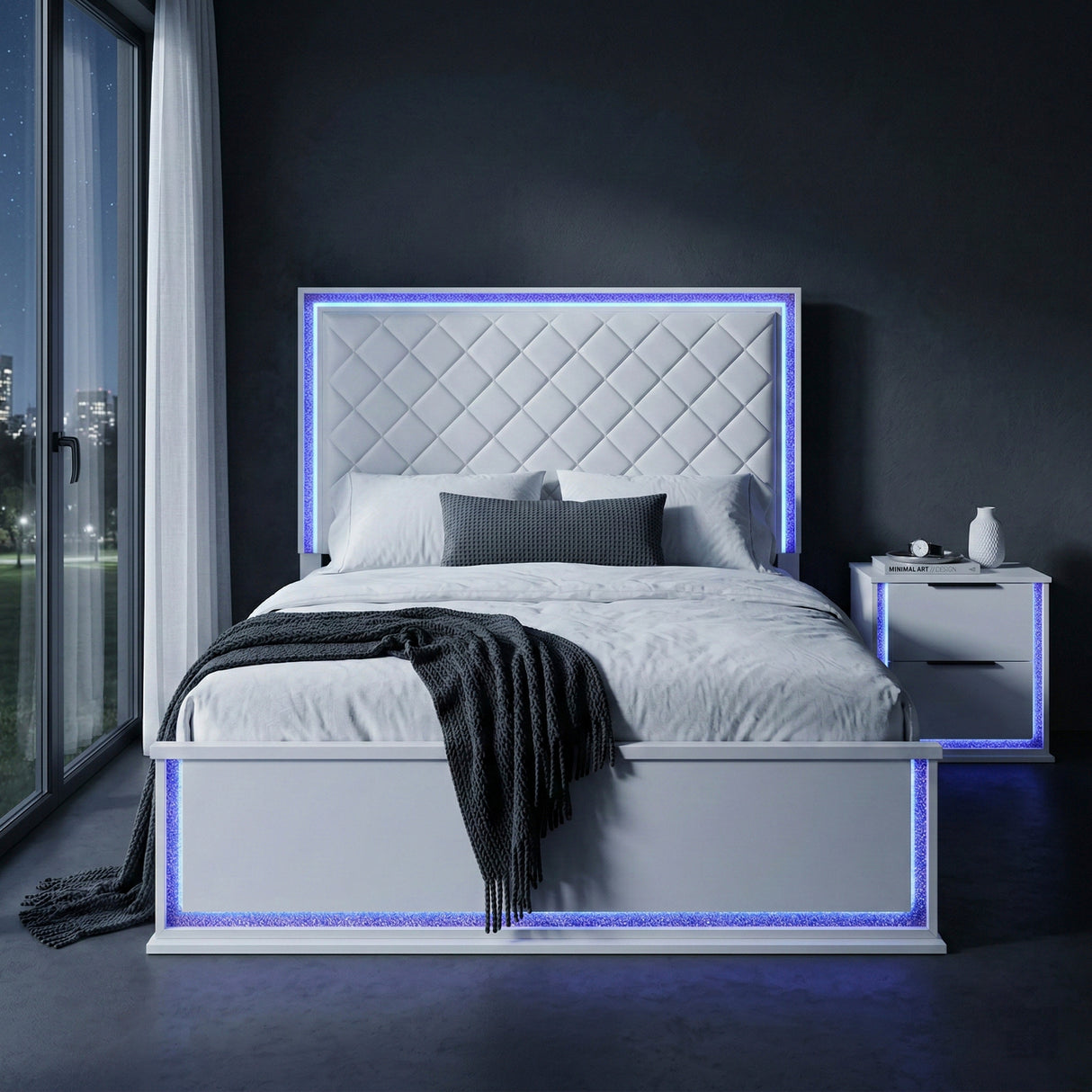 Lumin Pearl White Eastern King Bed from Homelegance - Luna Furniture