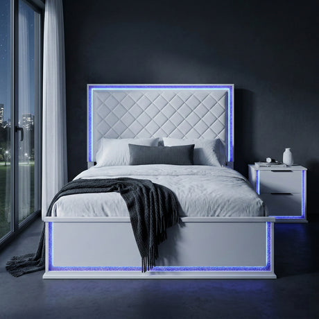 Lumin Pearl White Eastern King Bed from Homelegance - Luna Furniture