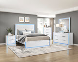 Lumin Pearl White 4pc Set (QB+NS+DR+MR) from Homelegance - Luna Furniture