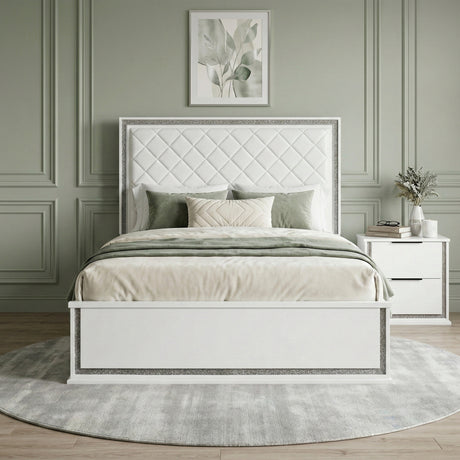 Lumin Pearl White Queen Bed from Homelegance - Luna Furniture