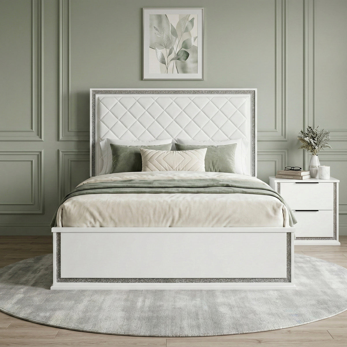 Lumin Pearl White 4pc Set (QB+NS+DR+MR) from Homelegance - Luna Furniture