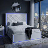 Lumin Pearl White 4pc Set (QB+NS+DR+MR) from Homelegance - Luna Furniture