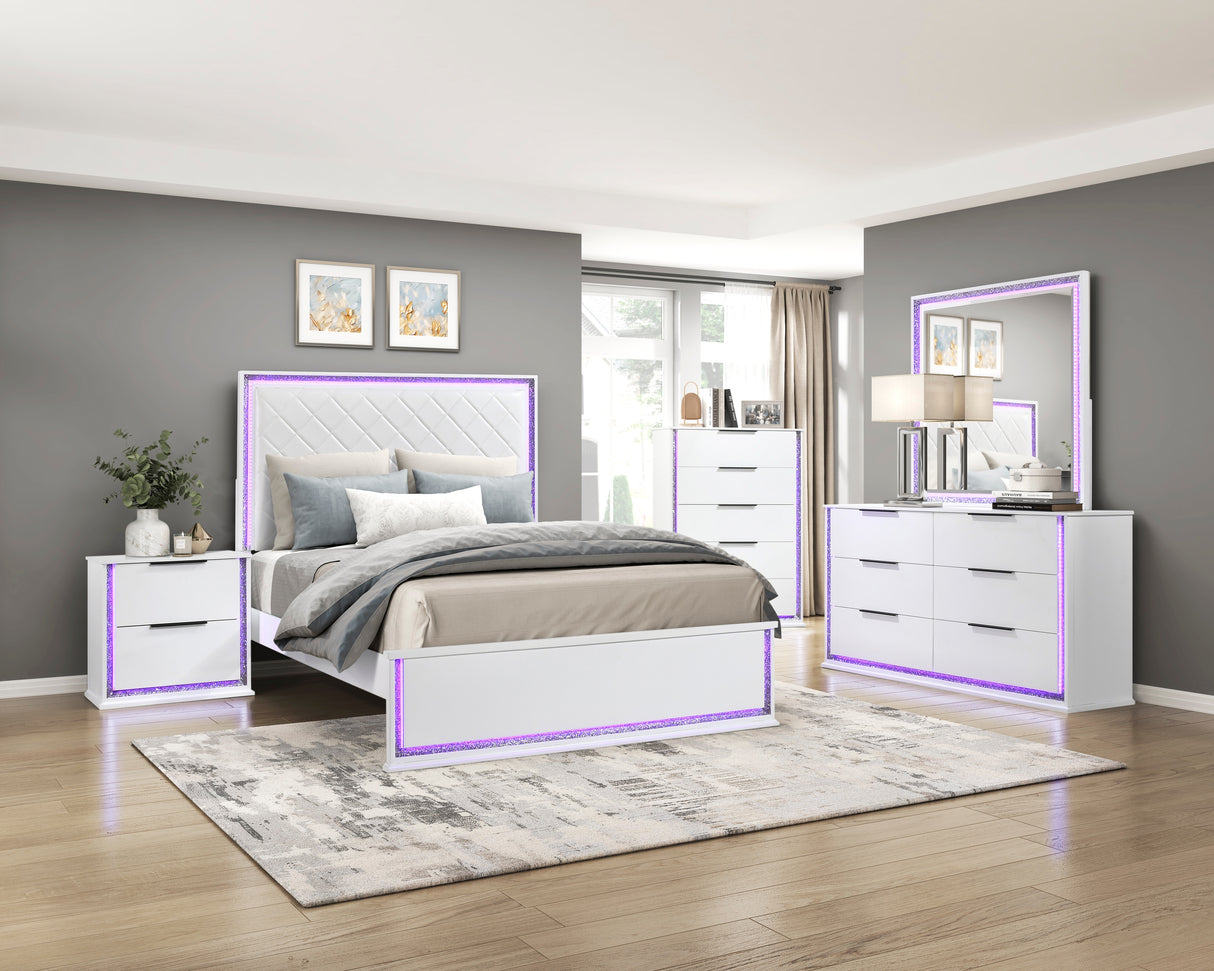 Lumin Pearl White Nightstand from Homelegance - Luna Furniture