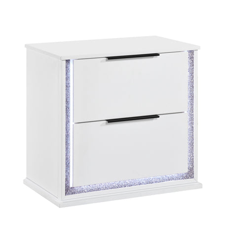 Lumin Pearl White Nightstand from Homelegance - Luna Furniture