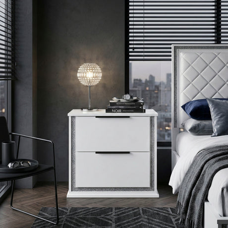 Lumin Pearl White Nightstand from Homelegance - Luna Furniture